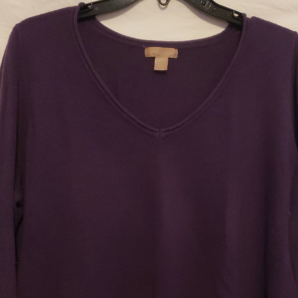 Royal Grape Women's V Neck Sweater